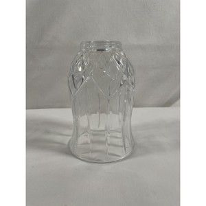 Heavy Clear Cut Glass Lamp Shade Grid Pendant Cone Bell Shape 1.25" Fitter #29